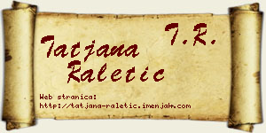 Tatjana Raletić vizit kartica